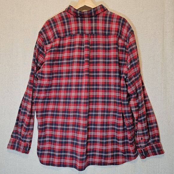 Vintage Eddie Bauer Sport Shop Heavyweight Flannel Shirt Red Blue Plaid Mens XXL - Picture 7 of 9